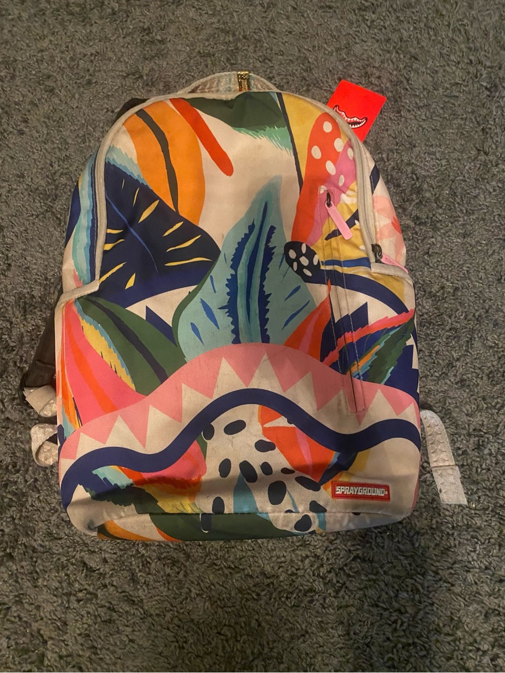 Sprayground Tropical Patchwork Backpack - Blue, Pink, Green